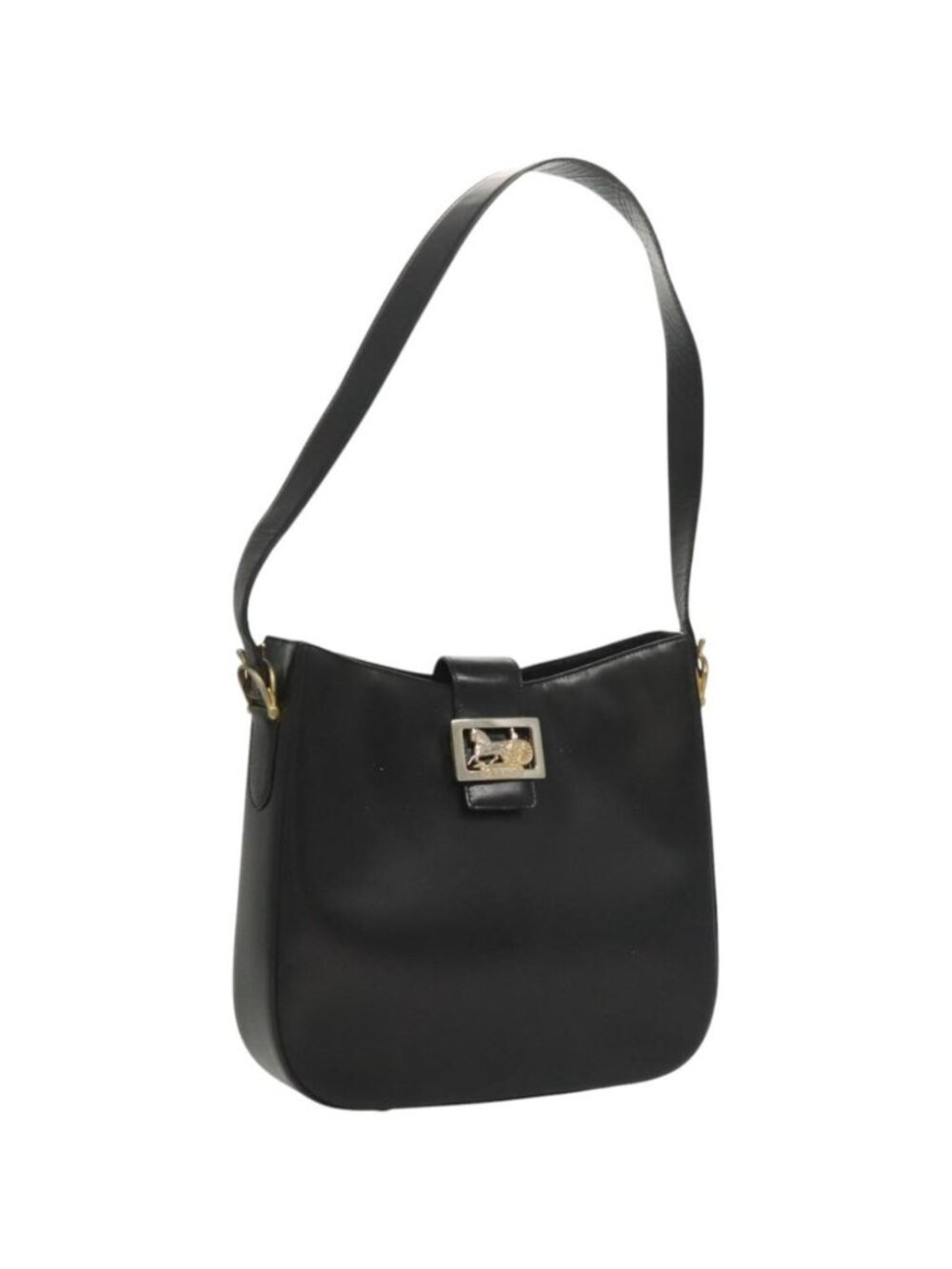 CELINE Shoulder Bag Leather Black Gold